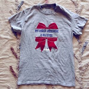 My Favorite Cheerleader is My Sister Gildan Gray tee shirt unisex size small S